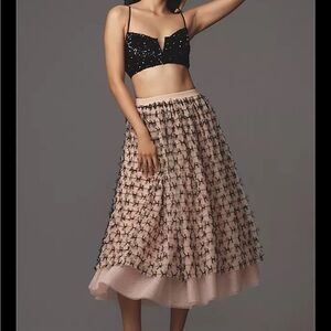 Elegant Black and Cream Women's Skirt